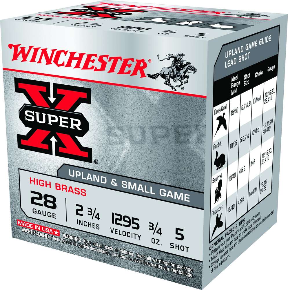 Ammunition Winchester Repeating Arms ZPAP M85 28Gauge WIN SUPER-X HIGH BRASS GAME 28GA 2.75 25/10